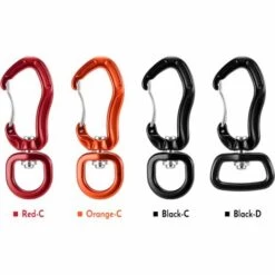 PREMIER Clip Mousqueton Pivotant 360 ° Rotatif Mousqueton Spinner Petit Mousqueton Filaire Hamac Rotatif Clip Crochet - Noir - Anneau En D -Equipement antichute Soldes 63765522 4