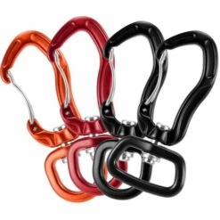 PREMIER Clip Mousqueton Pivotant 360 ° Rotatif Mousqueton Spinner Petit Mousqueton Filaire Hamac Rotatif Clip Crochet - Noir - Anneau En D -Equipement antichute Soldes 63765522 5