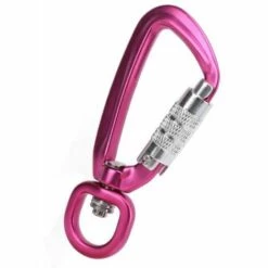 Clip De Mousqueton,Clip Auto Locking 360 Crochet Rotatif Accessoire(Rose) FUIENKO -Equipement antichute Soldes 63777250 3