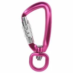 Clip De Mousqueton,Clip Auto Locking 360 Crochet Rotatif Accessoire(Rose) FUIENKO -Equipement antichute Soldes 63777250 4