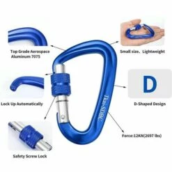 Mousquetons à En Aluminium,Pour Le Camping, La Pêche, L'alpinisme FUIENKO -Equipement antichute Soldes 63777546 3