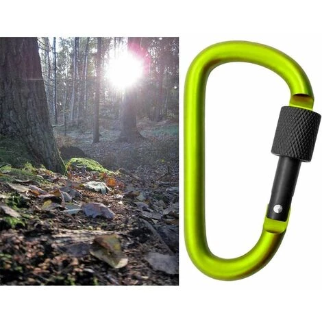 SINCèREETALI Lot De 5 Gros Mousquetons à Vis Pour Fixation De Matériel, Aluminium, 8 Cm, Vert Clair, Noir, Lot De 5. 5 SINCèREETALI Lot De 5 Gros Mousquetons à Vis Pour Fixation De Matériel, Aluminium, 8 Cm, Vert Clair, Noir, Lot De 5. – Image 3