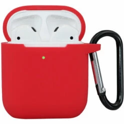 PERLE RARE Airpods Coque Housse Étui Protecteur Compatible Pour AirPods 2 & 1, AirPods 2 & 1 Case Silicone Cover [Témoin LED Visible] [Supporte La Charge Sans Fil Et Mousqueton] Rouge -Equipement antichute Soldes 63826650 2