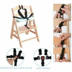 FOZIY Lot De 3 Ceintures De Sécurité Pour Enfant Système De Harnais à 5 Points Pour Bébé Ceintures De Sécurité Universelles Pour Chaise Haute (avec 5 Coussinets De Protection)，Fonepro -Equipement antichute Soldes 63838672 3