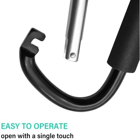 EINEMGELD 2pcs Crochets Mousqueton De Poussette, Poussette Clip, Clip Sac En Aluminium, Buggy Stroller Hooks,14 * 8cm(5.5"*3.1") 6 EINEMGELD 2pcs Crochets Mousqueton De Poussette, Poussette Clip, Clip Sac En Aluminium, Buggy Stroller Hooks,14 * 8cm(5.5"*3.1") – Image 4