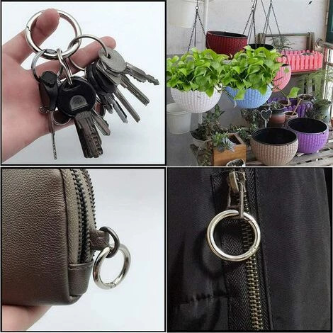 MEZHENG Anneau Mousqueton Sac, 30 Pièces Rond Anneau Mousqueton, Boucle à Ressort Mini Mousqueton Rond 20mm Trousseau Crochet Clips Pour Artisanat Et Accessoires De Sac 4 MEZHENG Anneau Mousqueton Sac, 30 Pièces Rond Anneau Mousqueton, Boucle à Ressort Mini Mousqueton Rond 20mm Trousseau Crochet Clips Pour Artisanat Et Accessoires De Sac – Image 2