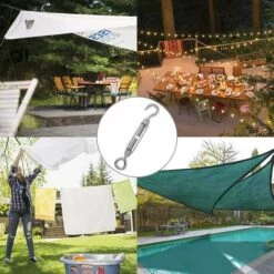 MEZHENG Lot De 6 en Acier Inoxydable Crochet & Eye Tendeur De Corde Tension -Equipement antichute Soldes 63891524 5