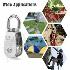 2pcsM25 Acier Inoxydable Poulie Simple Levage Fil Poulie Câble Métallique Simple Double Poulie,HANBING -Equipement antichute Soldes 63910727 3