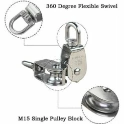 12 Pièces De Poulie Simple En Acier Inoxydable M15 Anti-corrosion Et Anti-rouille Poulie De Fil D'entraînement Poulie De Câble Métallique,HANBING -Equipement antichute Soldes 63910974 5