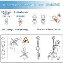 CHANCEY Pivot De Rotation 30 KN Connecteur Swing Rotateur Dispositif Pivotant à 360° Descendeur Escalade Pour Sauvetage Yoga,SEMAket -Equipement antichute Soldes 63923908 3