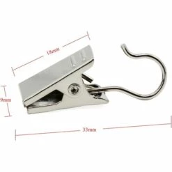 PERLE RARE Pince à Rideau En Acier Inoxydable Crochet En Métal Pour Rideau Photo Décor à La Maison 50 Argent -Equipement antichute Soldes 63958598 4
