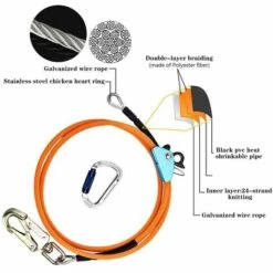 TINOR 12mm*2,4m Harnais De Sécurité Avec Ajusteur De Mousqueton à Triple Verrouillage, Lanière Réglable, Faible Extension Pour La Protection Contre Les Chutes -Equipement antichute Soldes 64031654 3