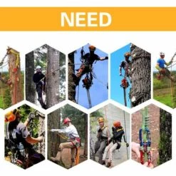 TINOR 12mm*2,4m Harnais De Sécurité Avec Ajusteur De Mousqueton à Triple Verrouillage, Lanière Réglable, Faible Extension Pour La Protection Contre Les Chutes -Equipement antichute Soldes 64031654 4