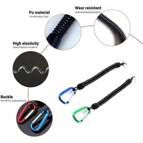 Outillage Pêche Cordons, 5 Pièces Pêche Outils Sécurité Elastique Corde Multicolor Cordes De Pêche Bateau Sécurisé Rétractable Spiralé Tether Avec Mousqueton, Poisson Outils Attirail De Pêche Accessoires LangRay 5 Outillage Pêche Cordons, 5 Pièces Pêche Outils Sécurité Elastique Corde Multicolor Cordes De Pêche Bateau Sécurisé Rétractable Spiralé Tether Avec Mousqueton, Poisson Outils Attirail De Pêche Accessoires LangRay – Image 3