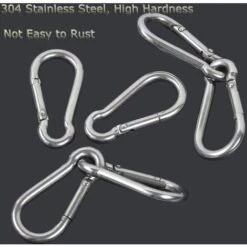 6Pcs M5 Mousquetons Acier Inoxydable 304 Mousqueton Pompier Ressort Avec Mousqueton De Fixation Pour Camping Randonnée Hamac Balancoire Gdrhvfd -Equipement antichute Soldes 64072748 4