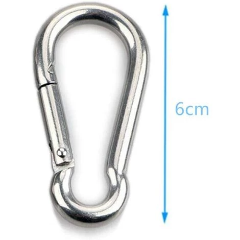 EINEMGELD 4pcs Mousqueton De Fixation Pour Charges Lourdes, Sports, Chiens De Serrure, Hamac Balançoire, En Acier Inoxydable 304, 6mm Épaisseur 5 EINEMGELD 4pcs Mousqueton De Fixation Pour Charges Lourdes, Sports, Chiens De Serrure, Hamac Balançoire, En Acier Inoxydable 304, 6mm Épaisseur – Image 3