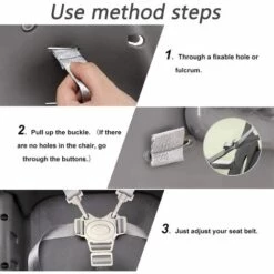 MEZHENG Bébé Sangle De Sécurité, Harnais De Sécurité 5 Points, Ceinture De Sécurité Bébé Sangle De Sécurité Pour Chaise Haute Pour Haise Haute/Poussette -Equipement antichute Soldes 64119354 5