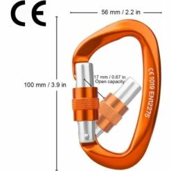 NAXUNNN Mousqueton Escalade 25kN Mousqueton à Verrouillage Mousqueton En Forme De D -Equipement antichute Soldes 64122345 3