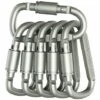 FR-LIFE BR-Vie Paquet De 6 Mousquetons Verrouillables Boucle De Porte En Aluminium Pour Le Camping, La Pêche, La Randonnée Et Le Porte-clés - Noir -Equipement antichute Soldes 64131600 1
