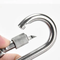 CARILLONSàVENT 2 Pieces M8, Stainless Steel Screwgate Carabiner For Camping Travel Hammocks - Weight Capacity: 300 Kg Carivent -Equipement antichute Soldes 64139514 2