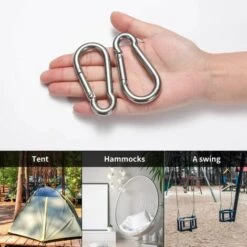 CARILLONSàVENT Lot De 10 Mousquetons Porte-clés, 80 Mm X φ8 Mm, Charge Maximale : 200 Kg Carivent -Equipement antichute Soldes 64140247 4