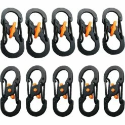 CARILLONSàVENT 10 Pièces Mini S Forme Mousqueton, S Bague Verrouillage Mousqueton, Mousqueton En Forme De S Pour L'extérieur, Pour Maison, Randonnée En Plein AAir, Pêche, Camping, Voyages Etc (Noir) Carivent