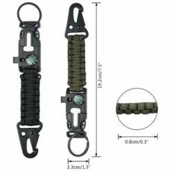 CARILLONSàVENT Porte-clés De Lanière De Avec Mousqueton, Lanière Tressée Porte-clés De Survie Crochet D'anneau Roi Pour L'extérieur Camping Randonnée Chasse Pêche - 2 Couleurs 2 Pièces-Carivent -Equipement antichute Soldes 64142565 2