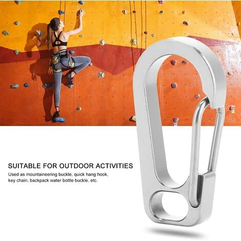 AOUGO Mousqueton Porte-clés EDC En Alliage De Titane Alpinisme Boucle Escalade Sécurité Suspendue Rapide Mousqueton Ressort Snap Link Crochet Pour Camping En Plein Air Randonnée Bouteille D'eau 4 AOUGO Mousqueton Porte-clés EDC En Alliage De Titane Alpinisme Boucle Escalade Sécurité Suspendue Rapide Mousqueton Ressort Snap Link Crochet Pour Camping En Plein Air Randonnée Bouteille D'eau – Image 2