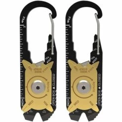 LIFCAUSAL Porte-clés Mousqueton Multifonction 20 En 1, Outil De Carte EDC Avec Ouvre-bouteille, Tournevis, Clé Hexagonale, équipement De Survie D'urgence Tactique Pour Randonnée, Camping, Voyage, Aventure, Outils De Vélo (lot De 2)