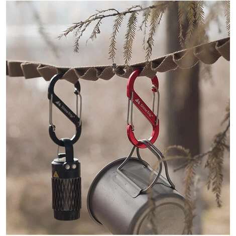 MERéTéET 2 Pièces S Forme Mousquetons En Alliage D'Aluminium Porte Clé Noir Mousqueton Pour Pêche Randonnée Camping (noir Et Rouge),KoleZy 3 MERéTéET 2 Pièces S Forme Mousquetons En Alliage D'Aluminium Porte Clé Noir Mousqueton Pour Pêche Randonnée Camping (noir Et Rouge),KoleZy