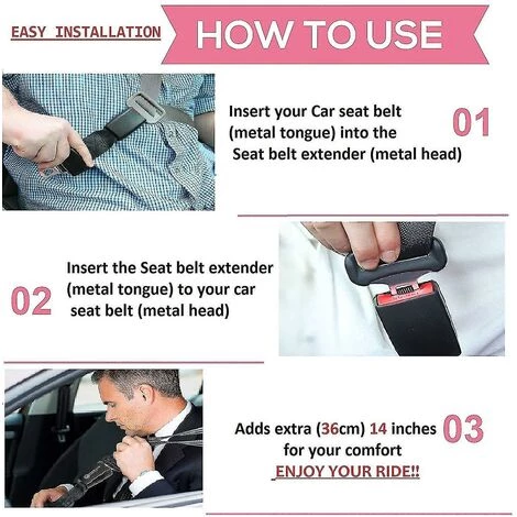 Rallonge De Ceinture De Sécurité, Rallonge De Ceinture De Sécurité De Voiture, Boucle De Ceinture De Sécurité (Thsinde) 20CM 4 Rallonge De Ceinture De Sécurité, Rallonge De Ceinture De Sécurité De Voiture, Boucle De Ceinture De Sécurité (Thsinde) 20CM – Image 3