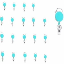 CADEAUX 20pcs Porte-clés Rétractables, Porte-badge Mousqueton Robuste, Bobine De Badge D'identification Avec Cordon Rétractable，Violet
