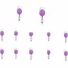 CADEAUX 12pcs Porte-clés Rétractables, Porte-badge Mousqueton Robuste, Bobine De Badge D'identification Avec Cordon Rétractable，Violet -Equipement antichute Soldes 64488248 1