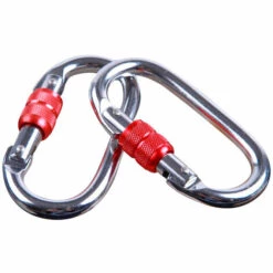 SLBRILLèRE Lot De 2 Mousquetons D'escalade En Acier Dur Argenté 25 KN Avec Fermoir à Vis -Equipement antichute Soldes 64494779 3