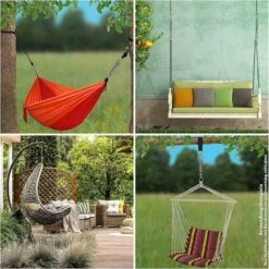 LTS FAFA Ressort En Acier Pour Chaise Suspendue Hamac Suspendu Avec Corde De Sécurité Et Deux Mousquetons -Equipement antichute Soldes 64495070 2