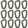 MERéTéET Mousquetons Tactiques En Forme Boucles De Mousqueton En Forme De D En Plastique Mousquetons Verrouillables Escalade Clip Pour Les Randonnées Et Autres Activités De Plein Air 8.5*5.6*0.7cm (Verte Armée)12 Pièces，KoleZy