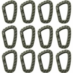 MERéTéET Mousquetons Tactiques En Forme Boucles De Mousqueton En Forme De D En Plastique Mousquetons Verrouillables Escalade Clip Pour Les Randonnées Et Autres Activités De Plein Air 8.5*5.6*0.7cm (Verte Armée)12 Pièces，KoleZy