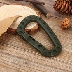 MERéTéET Mousquetons Tactiques En Forme Boucles De Mousqueton En Forme De D En Plastique Mousquetons Verrouillables Escalade Clip Pour Les Randonnées Et Autres Activités De Plein Air 8.5*5.6*0.7cm (Verte Armée)12 Pièces，KoleZy -Equipement antichute Soldes 64502773 4