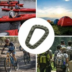 MERéTéET Mousquetons Tactiques En Forme Boucles De Mousqueton En Forme De D En Plastique Mousquetons Verrouillables Escalade Clip Pour Les Randonnées Et Autres Activités De Plein Air 8.5*5.6*0.7cm (Verte Armée)12 Pièces，KoleZy -Equipement antichute Soldes 64502773 5