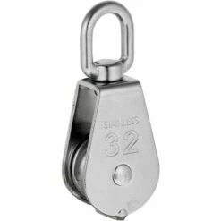 NAXUNNN Robuste Poulie à Corde Réa Simple Avec Emerillon Pivotante En Inox Pulley Block Charge Max. 35-1000 Kg - M32