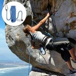 PESCE Corde D'escalade Avec Mousqueton De Sécurité Statique 10mm Corde D'alpinisme Polyester Sauvetage Pour Randonnée Alpinisme Montagne 10M -Equipement antichute Soldes 64661281 4