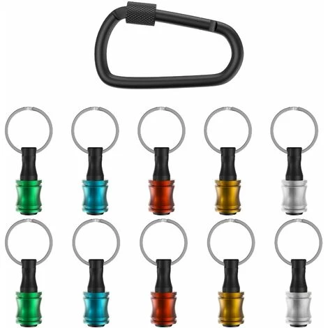 LIFCAUSAL 1/4 Pouces Tige Hexagonale En Alliage D'aluminium Tournevis Porte-embouts Barre D'extension Perceuse Vis Adaptateur Changement Porte-clés Portable (10PC Couleur Avec Mousqueton Noir) 3 LIFCAUSAL 1/4 Pouces Tige Hexagonale En Alliage D'aluminium Tournevis Porte-embouts Barre D'extension Perceuse Vis Adaptateur Changement Porte-clés Portable (10PC Couleur Avec Mousqueton Noir)