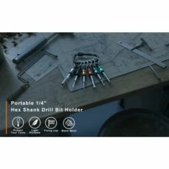 LIFCAUSAL 1/4 Pouces Tige Hexagonale En Alliage D'aluminium Tournevis Porte-embouts Barre D'extension Perceuse Vis Adaptateur Changement Porte-clés Portable (10PC Couleur Avec Mousqueton Noir) 11 LIFCAUSAL 1/4 Pouces Tige Hexagonale En Alliage D'aluminium Tournevis Porte-embouts Barre D'extension Perceuse Vis Adaptateur Changement Porte-clés Portable (10PC Couleur Avec Mousqueton Noir) -Equipement antichute Soldes 64701308 5