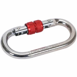 MERéTéET 2 Pc Mousqueton Verrouillage Automatique, Solide, Ultra Léger, Pour Laisse Chien, Hamac, Balancoire, Porte Clé, Forme D, Rouge Et Argent，KoleZy -Equipement antichute Soldes 64707110 3