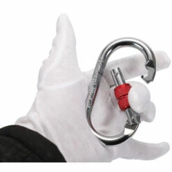 MERéTéET 2 Pc Mousqueton Verrouillage Automatique, Solide, Ultra Léger, Pour Laisse Chien, Hamac, Balancoire, Porte Clé, Forme D, Rouge Et Argent，KoleZy -Equipement antichute Soldes 64707110 4