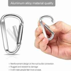 MONLY Lot De 14 Mousquetons Porte-clés De 6 Cm - En Alliage D'aluminium -Equipement antichute Soldes 64852291 3