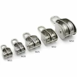 LLOVE Pack-of-1 M50 Blocs De Coquille à Double Poulie Poulie De Levage Pour Câble Métallique Rouleau Porteur De Poulies Acier Inoxydable 304, Charge Maximale: 400kg -Equipement antichute Soldes 64871667 5