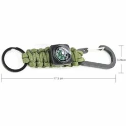 PERLE RARE Porte-clés Avec Boussole Et Mousqueton Pour Randonnée, Camping, Activités De Plein Air (2 Pièces, Noir + Vert Foncé) -Equipement antichute Soldes 64904717 5