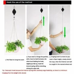 Poulie Pour Plante Rétractable Poulie Pour Plantes Suspension Réglable Crochet De Suspension Pour Panier De Fleurs Pour Intérieurs Extérieurs Les Paniers De Plantes à Fleurs Suspendus, 56Vingt -Equipement antichute Soldes 64936193 3