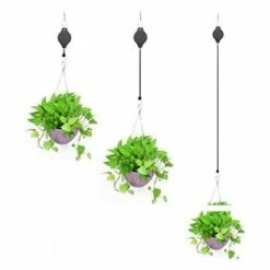Poulie Pour Plante Rétractable Poulie Pour Plantes Suspension Réglable Crochet De Suspension Pour Panier De Fleurs Pour Intérieurs Extérieurs Les Paniers De Plantes à Fleurs Suspendus, 56Vingt -Equipement antichute Soldes 64936193 5